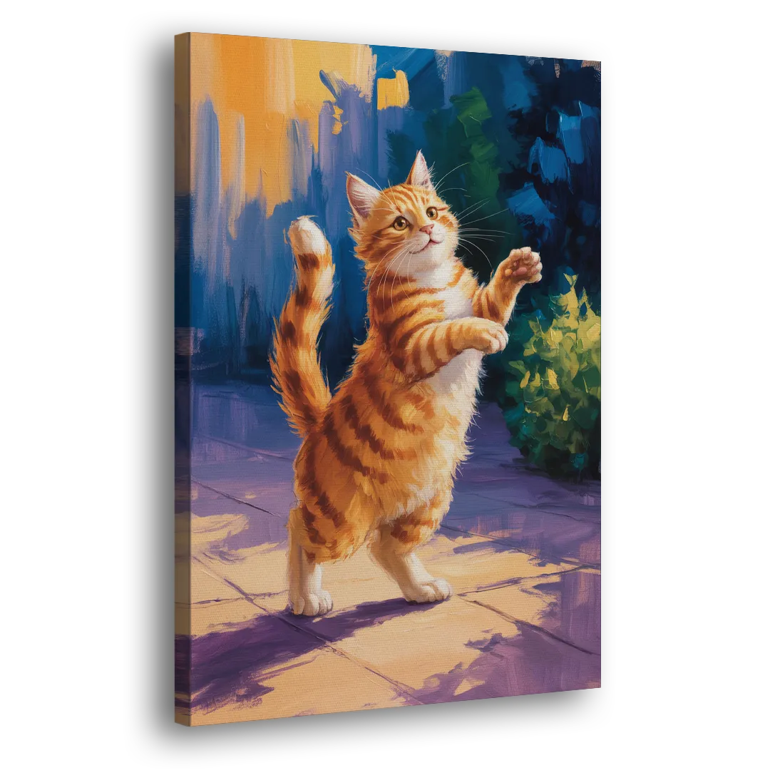 Golden Hour Orange Cat Side - Canvas Wall Art