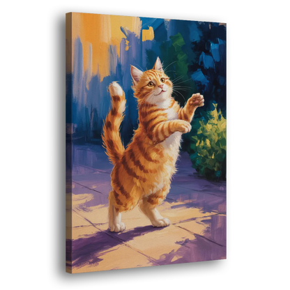 Golden Hour Orange Cat Side - Canvas Wall Art