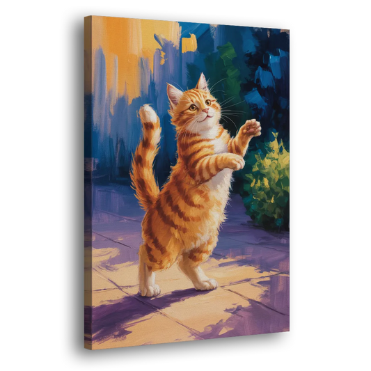 Golden Hour Orange Cat Side - Canvas Wall Art