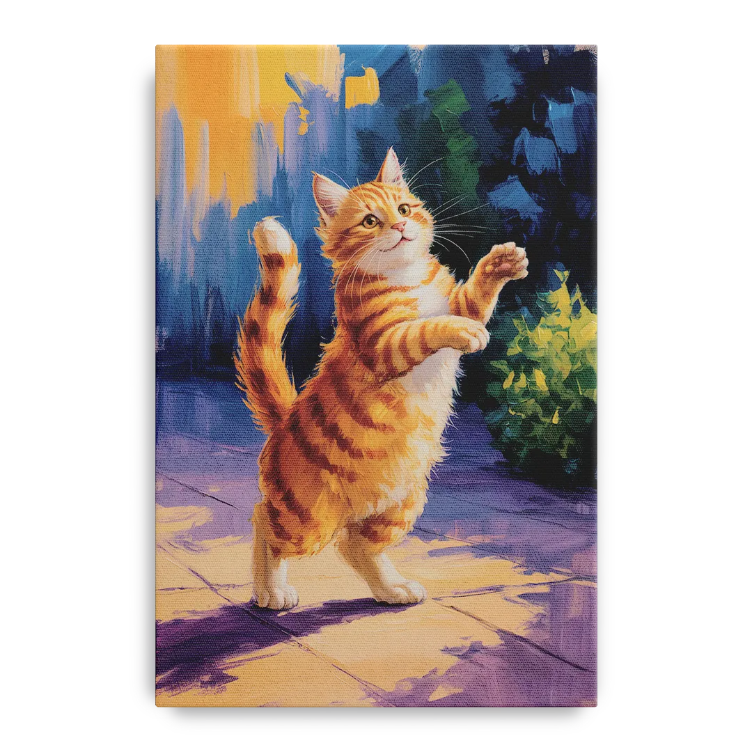Golden Hour Orange Cat Front - Canvas Wall Art