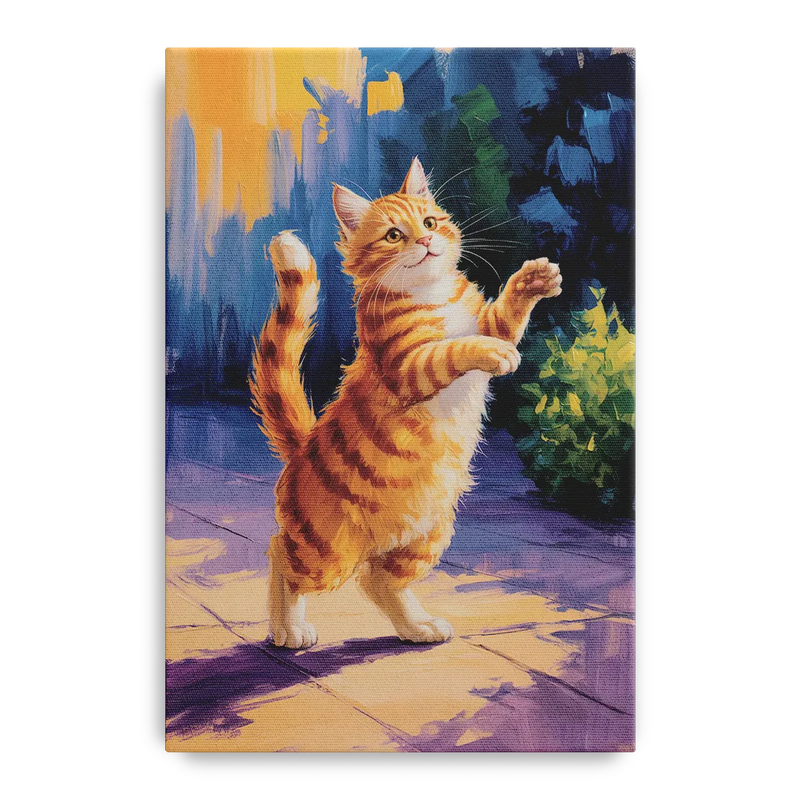 Golden Hour Orange Cat Front - Canvas Wall Art