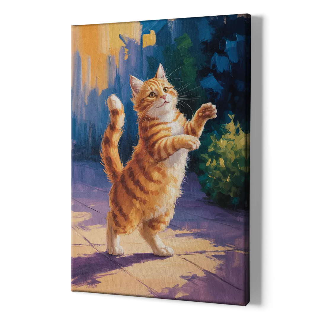 Golden Hour Orange Cat - Canvas Print Art Sides