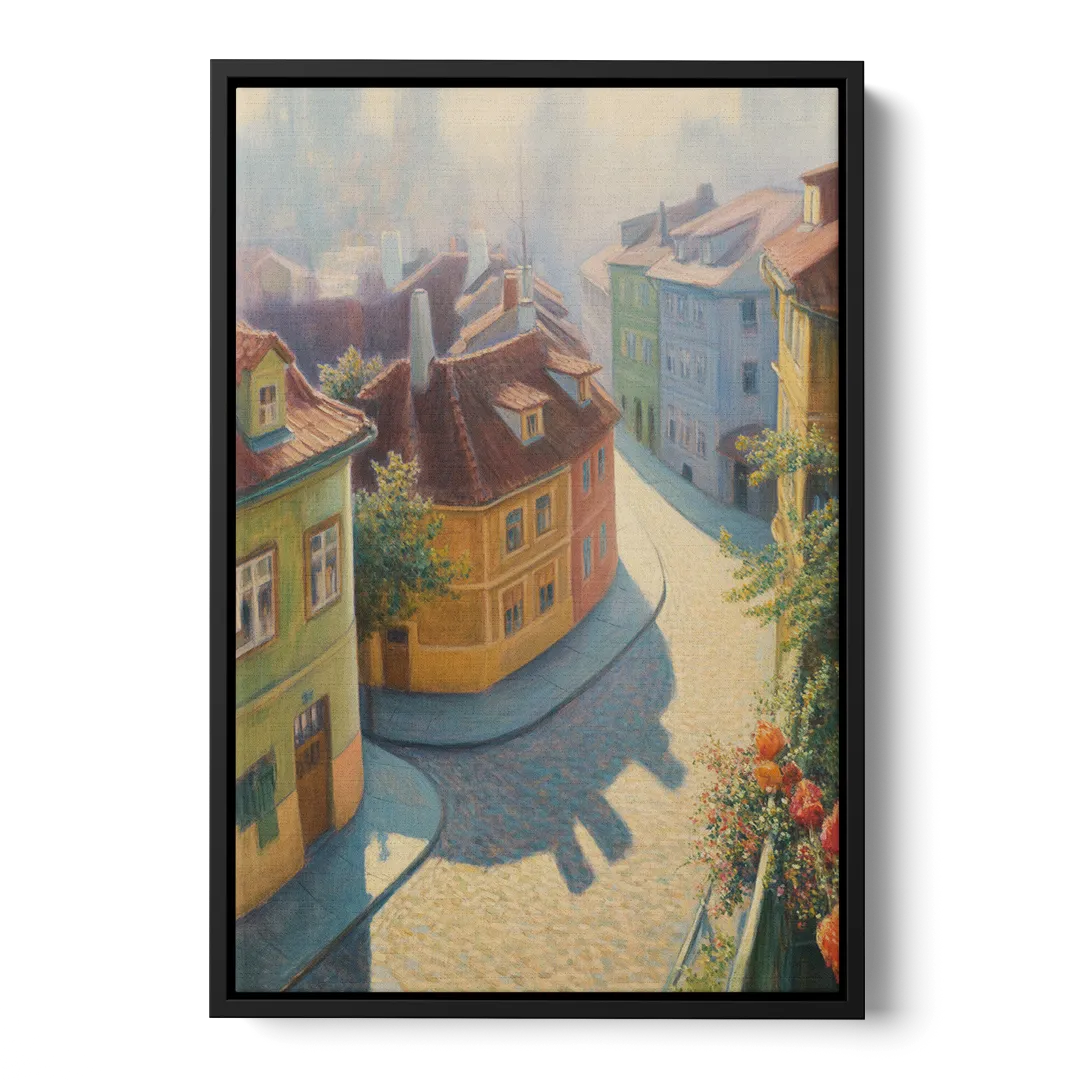 Golden Lane Stories Front - Black Canvas Wall Art