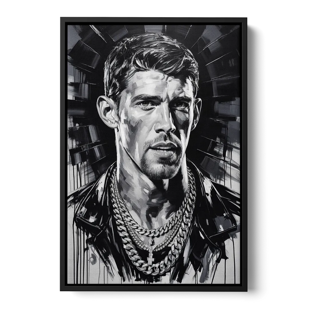 Golden Stream 2.0 - Black Frame Canvas
