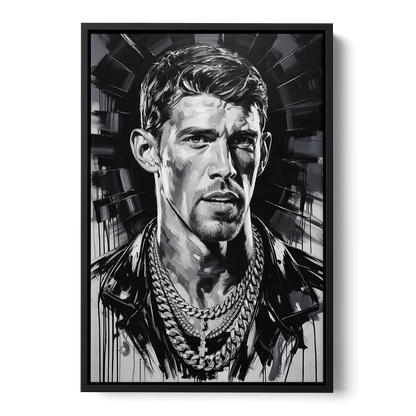 Golden Stream 2.0 - Black Frame Canvas