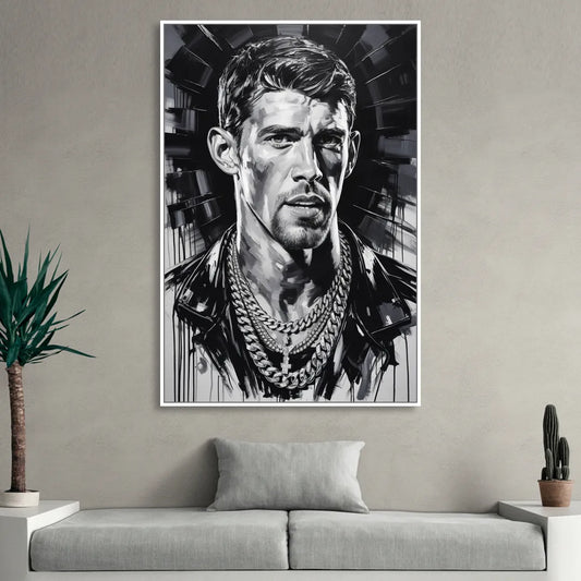 Golden Stream 2.0 Living Room - White Canvas Wall Art