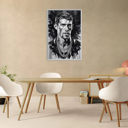 Golden Stream 2.0 - Living Room White Frame Canvas