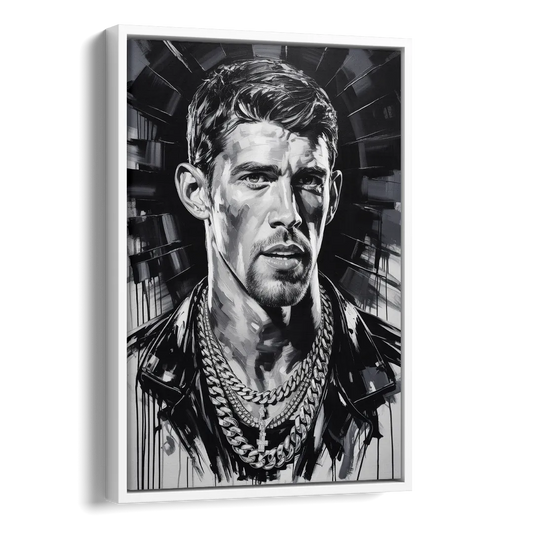 Golden Stream 2.0 Side - White Canvas Wall Art