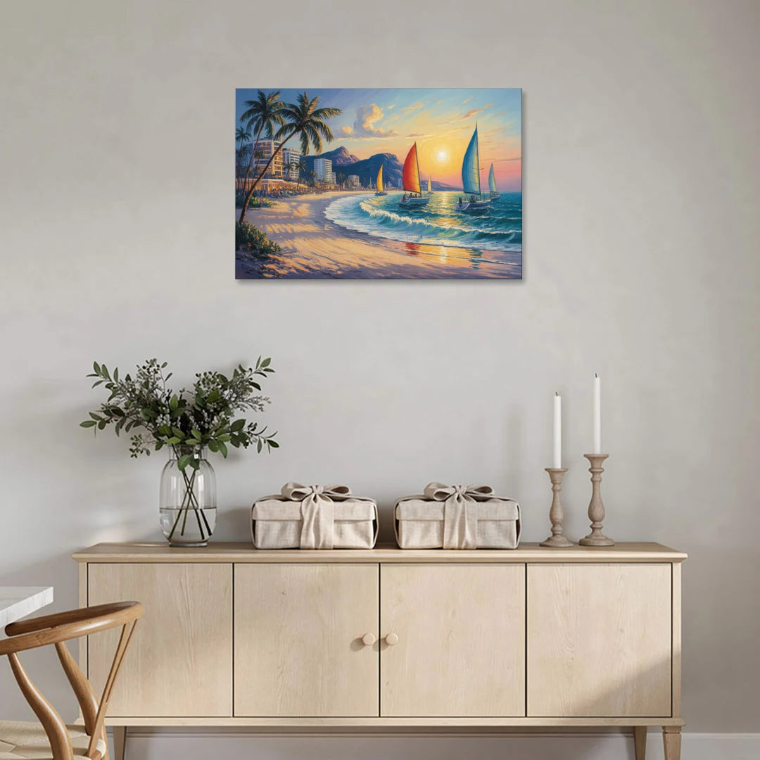 Golden Zone Beachfront - Canvas Wall Art - Coffee Table - 36x24