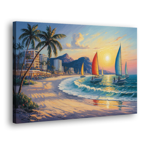 Golden Zone Beachfront - Canvas Wall Art - Side