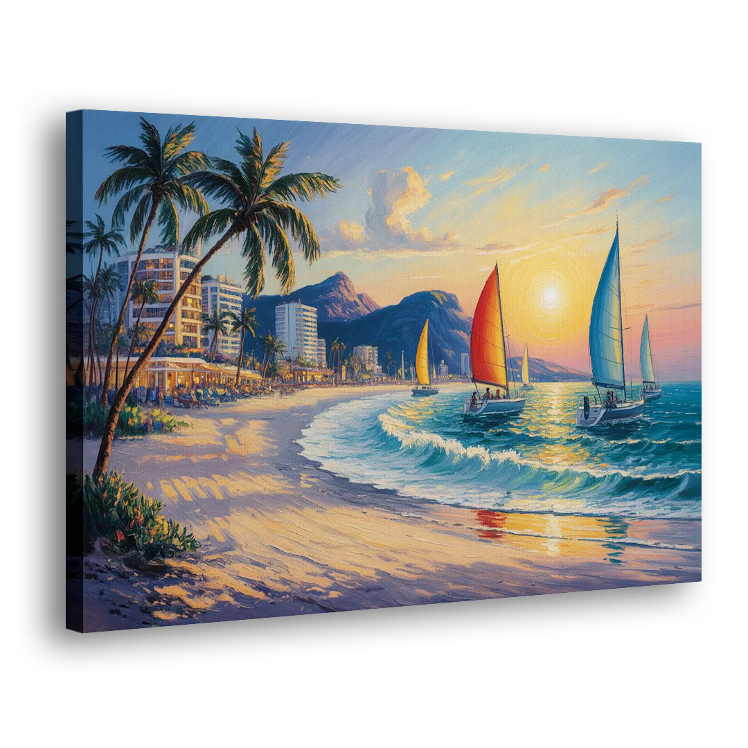 Golden Zone Beachfront Side - Canvas Wall Art