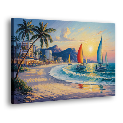 Golden Zone Beachfront Side - Canvas Wall Art