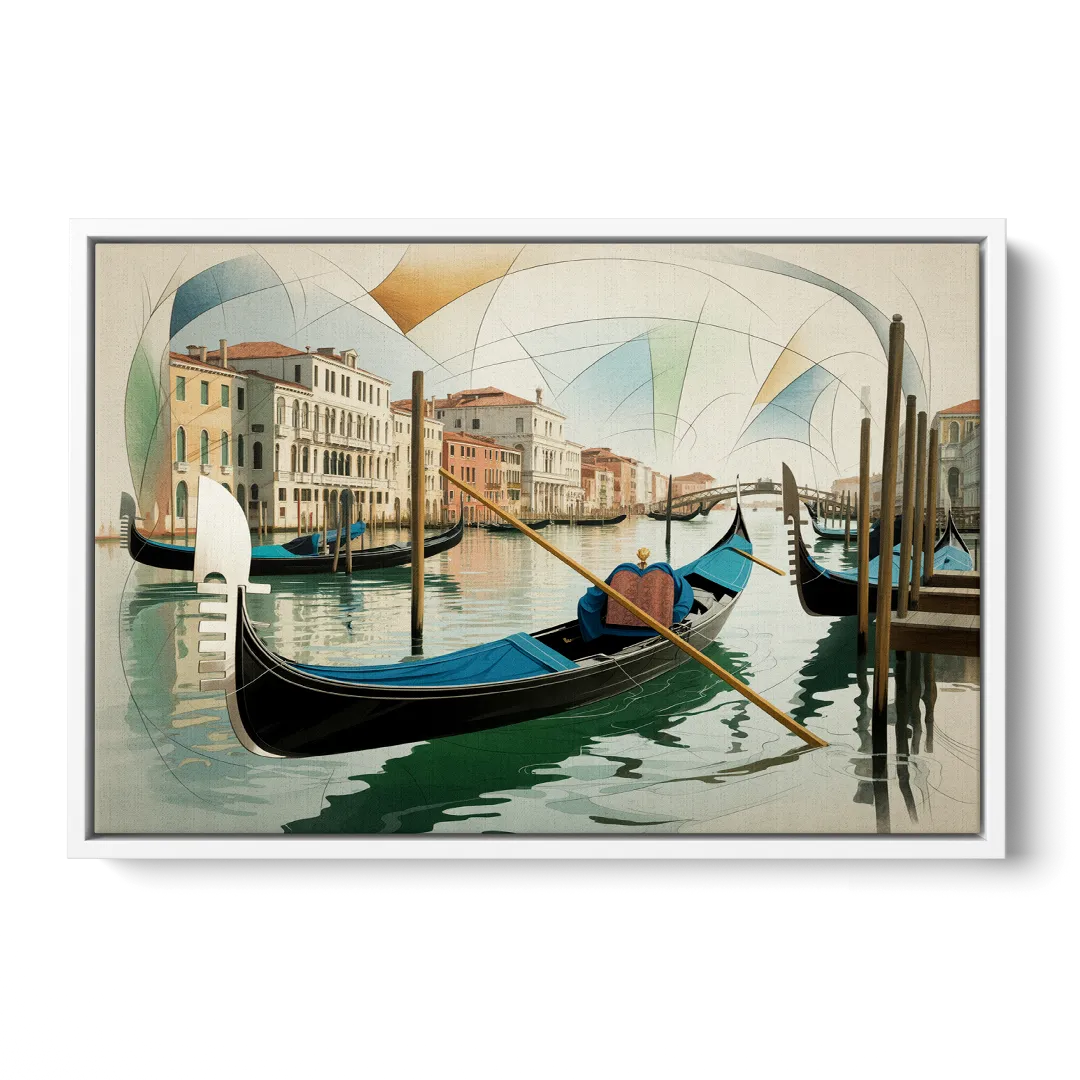 Gondola Dreams Front - White Canvas Wall Art