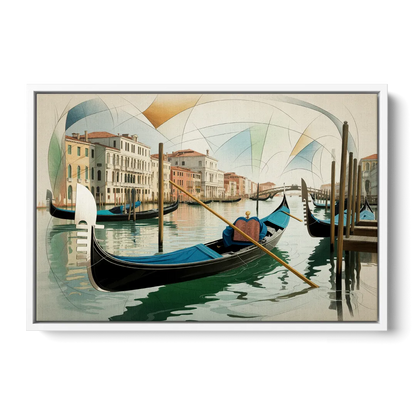 Gondola Dreams Front - White Canvas Wall Art