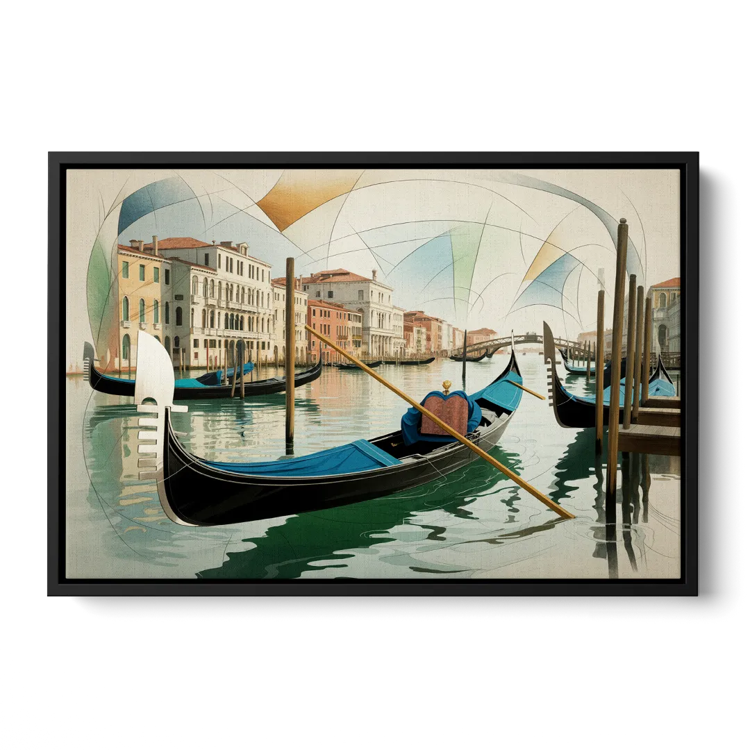 Gondola Dreams Front - Black Canvas Wall Art