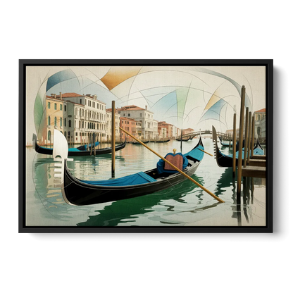 Gondola Dreams Front - Black Canvas Wall Art