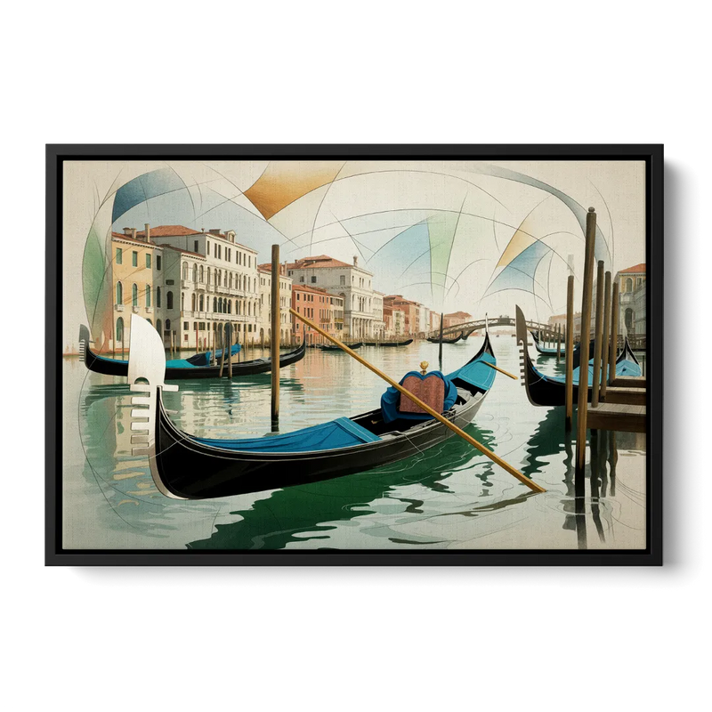 Gondola Dreams Front - Black Canvas Wall Art