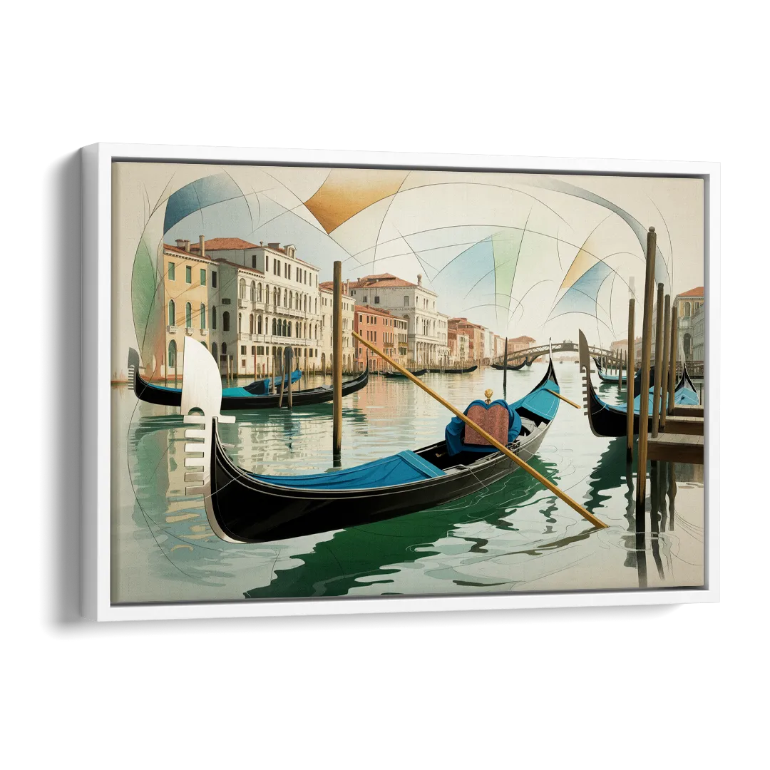 Gondola Dreams Side - White Canvas Wall Art