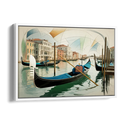 Gondola Dreams Side - White Canvas Wall Art