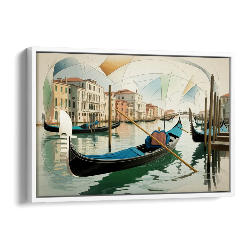 Gondola Dreams Side - White Canvas Wall Art