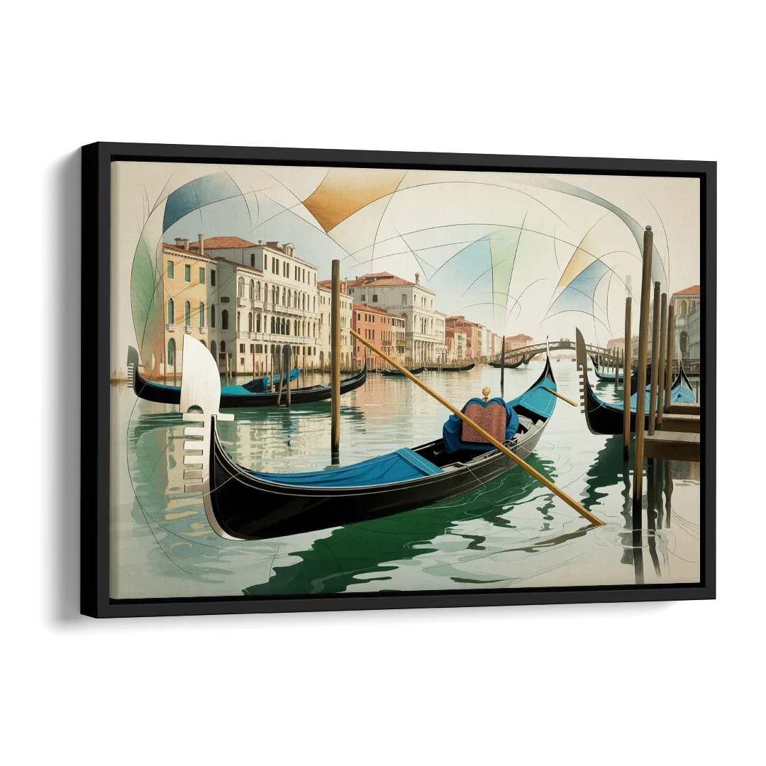 Gondola Dreams Side - Black Canvas Wall Art