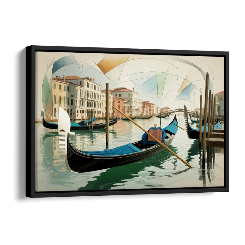 Gondola Dreams Side - Black Canvas Wall Art