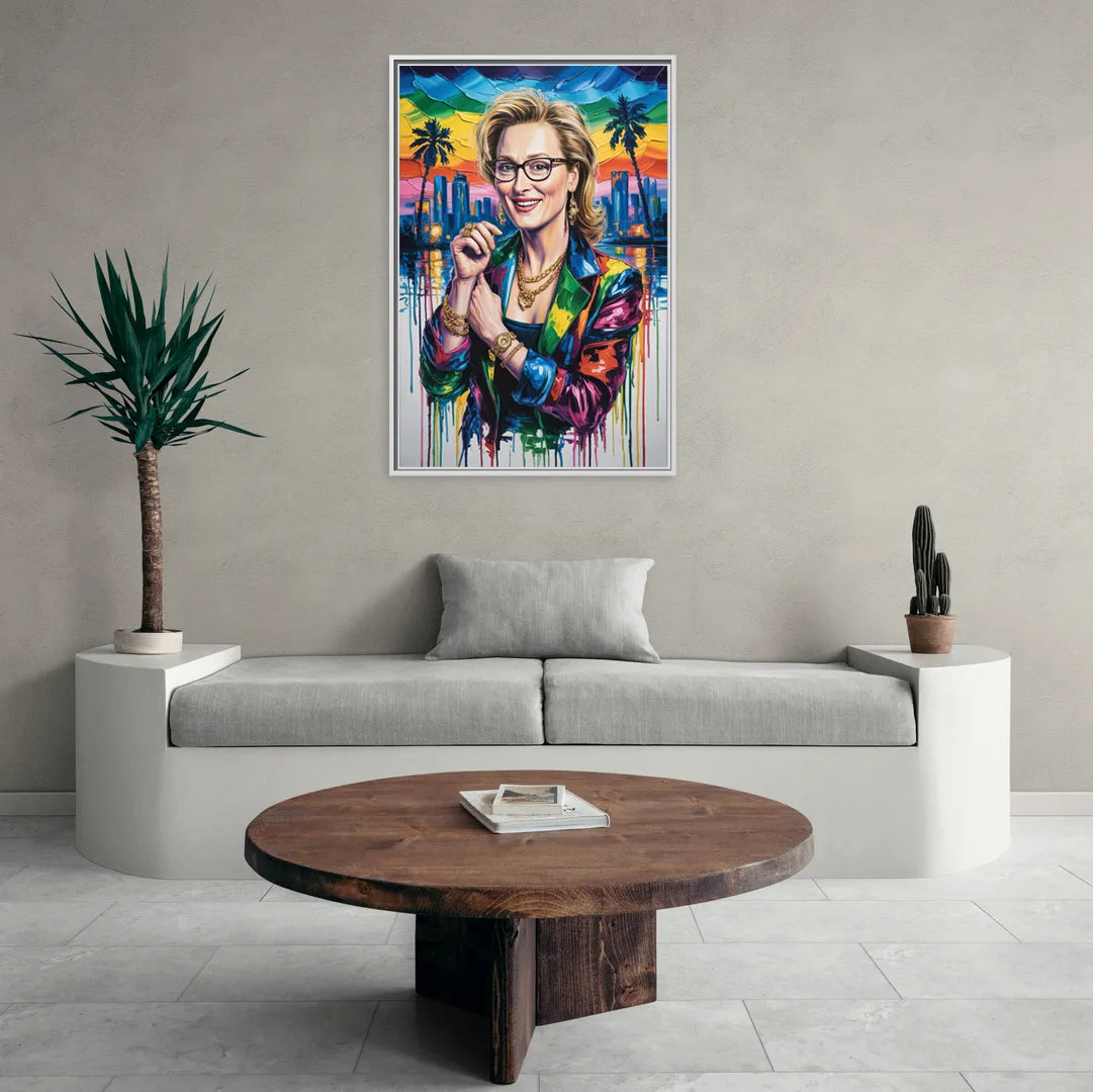 Grace Note - Living Room White Frame Canvas