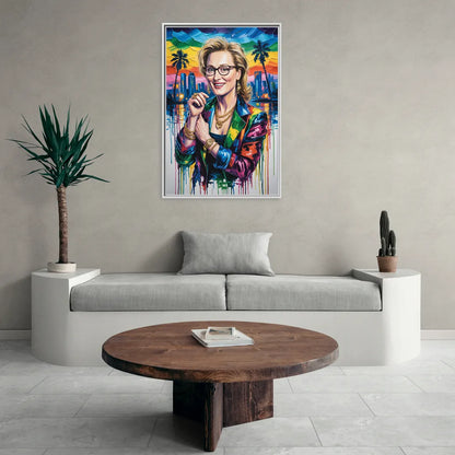 Grace Note - Living Room White Frame Canvas