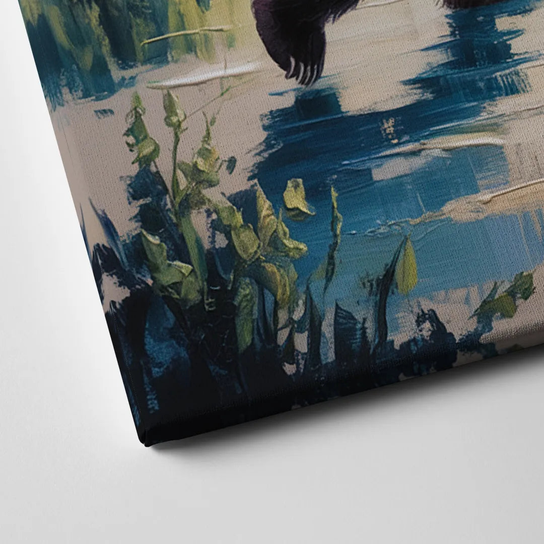 Graceful Bear Dance in Moonlight Canvas Close Up