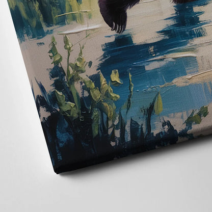 Graceful Bear Dance in Moonlight Canvas Close Up