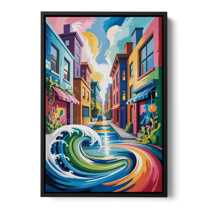 Graffiti Alley Urban Front - Black Canvas Wall Art