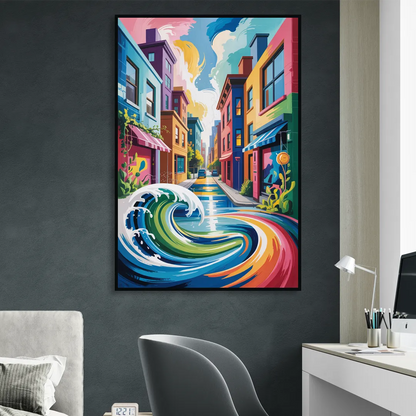 Graffiti Alley Urban Sitting Room - Black Canvas Wall Art