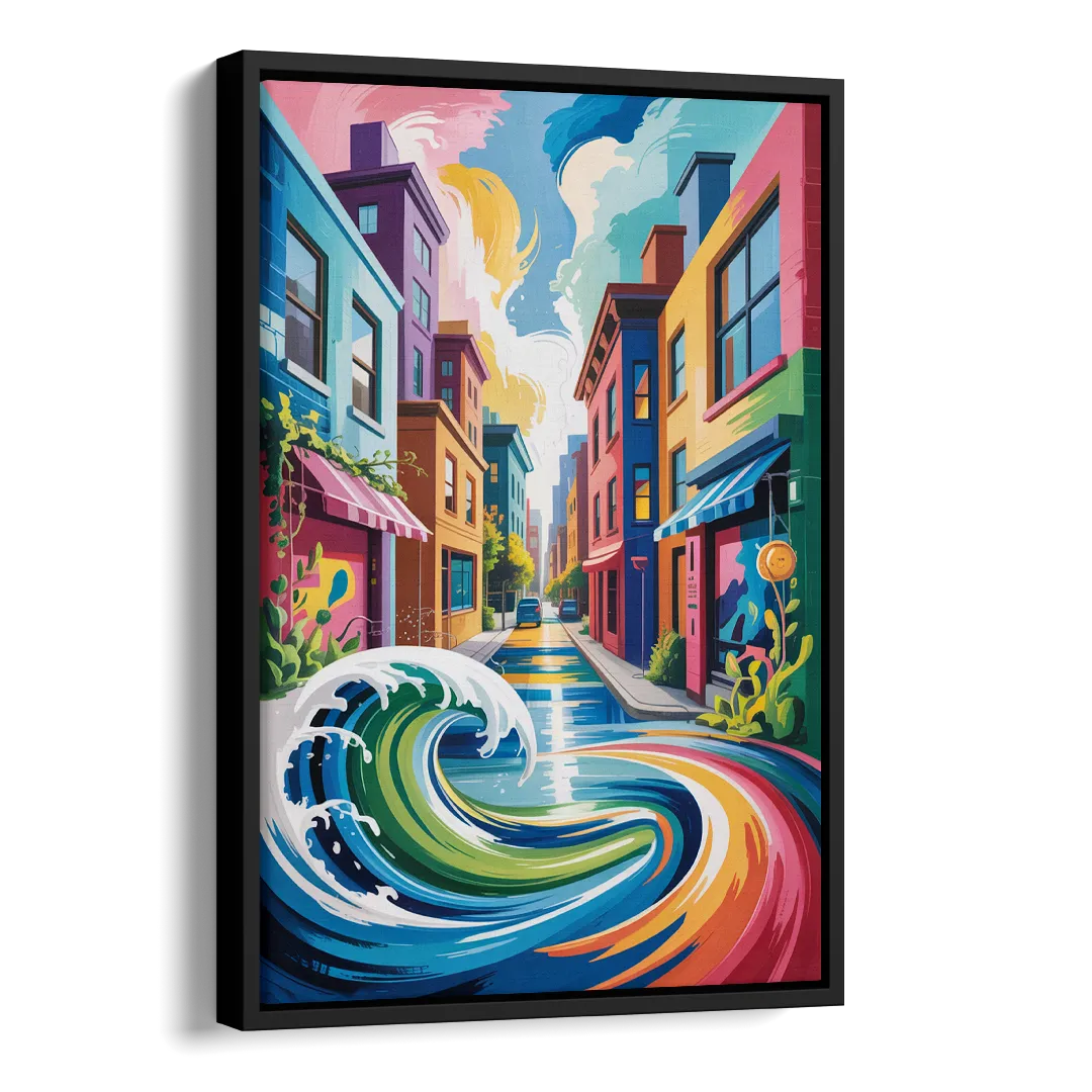 Graffiti Alley Urban Side - Black Canvas Wall Art