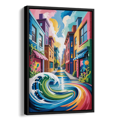 Graffiti Alley Urban Side - Black Canvas Wall Art