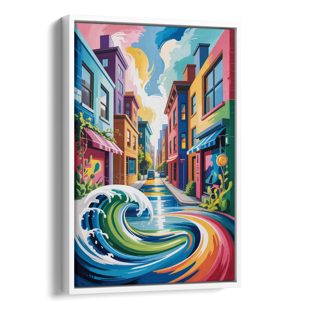 Graffiti Alley Urban Side - White Canvas Wall Art