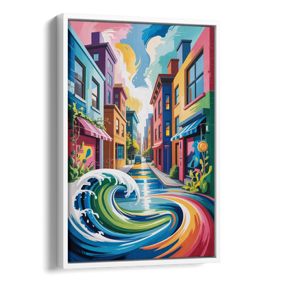 Graffiti Alley Urban Side - White Canvas Wall Art