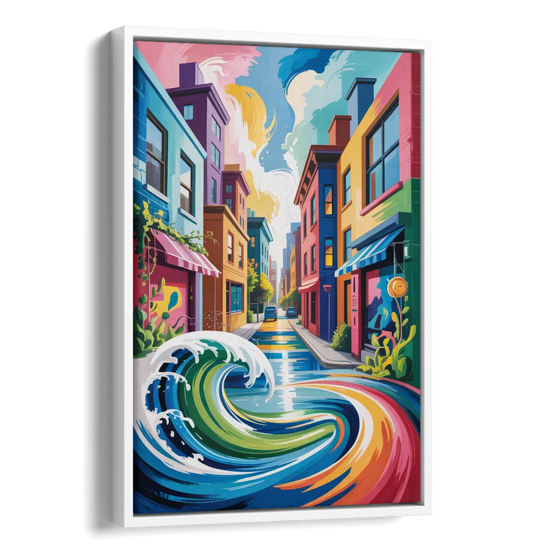 Graffiti Alley Urban Side - White Canvas Wall Art
