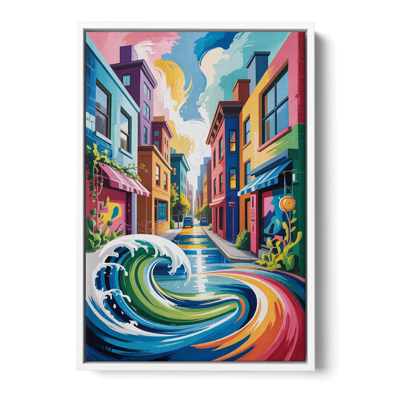 Graffiti Alley Urban Front - White Canvas Wall Art