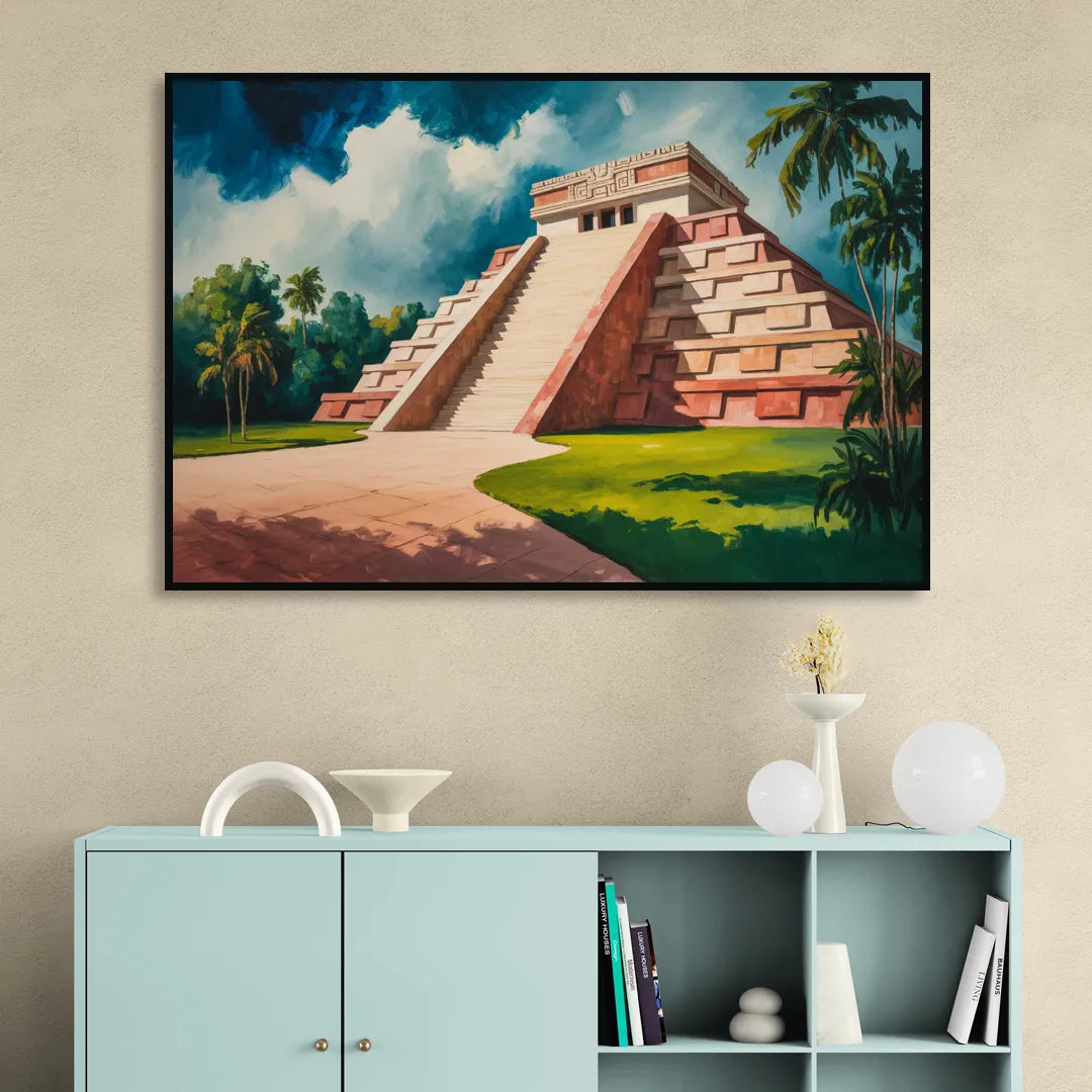 Gran Museo del Mundo Maya Sitting Room - Black Canvas Wall Art