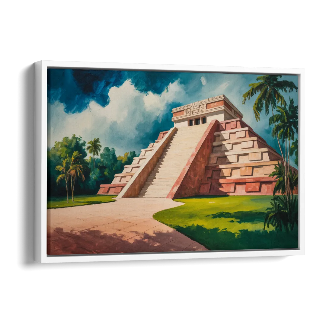 Gran Museo del Mundo Maya Side - White Canvas Wall Art