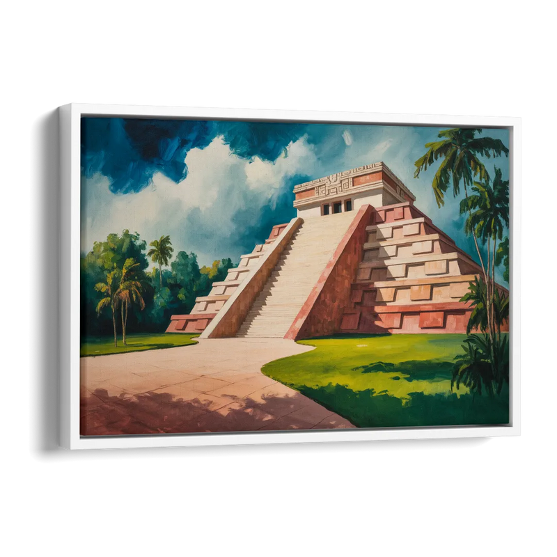 Gran Museo del Mundo Maya Side - White Canvas Wall Art