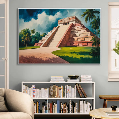 Gran Museo del Mundo Maya Living Room - White Canvas Wall Art