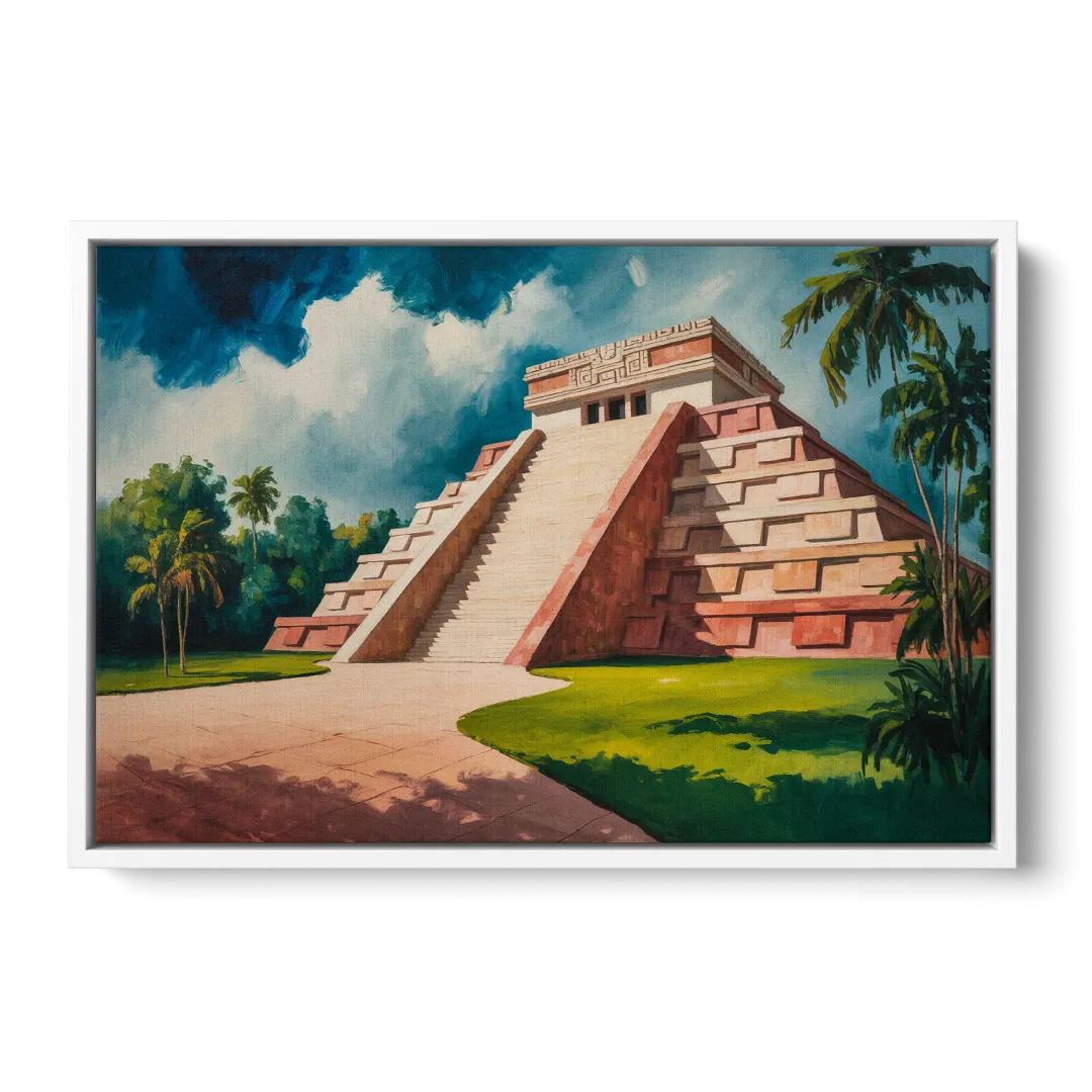 Gran Museo del Mundo Maya Front - White Canvas Wall Art