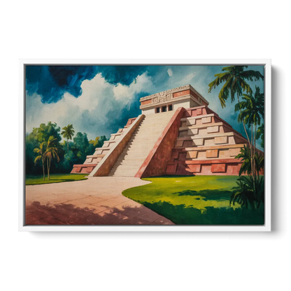 Gran Museo del Mundo Maya Front - White Canvas Wall Art