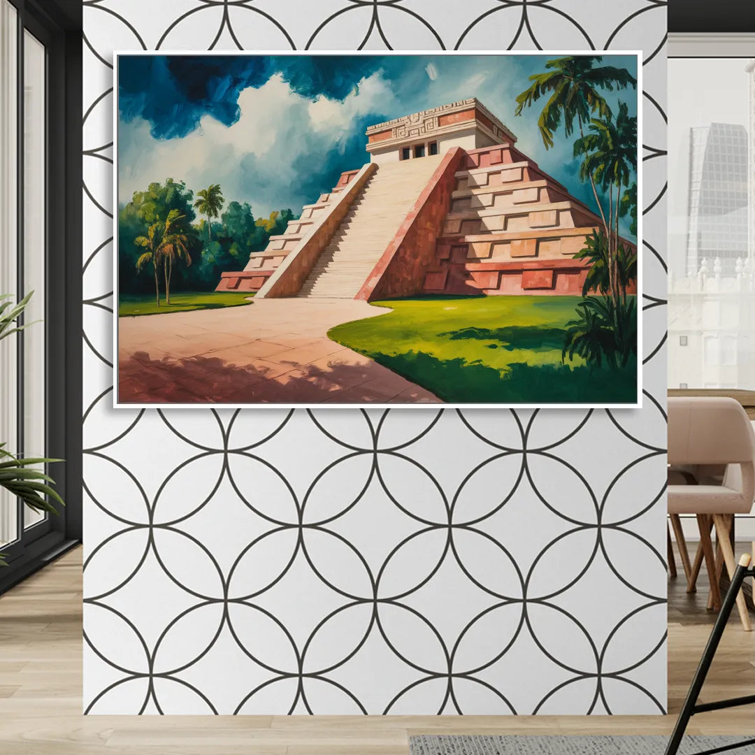 Gran Museo del Mundo Maya Sitting Room - White Canvas Wall Art