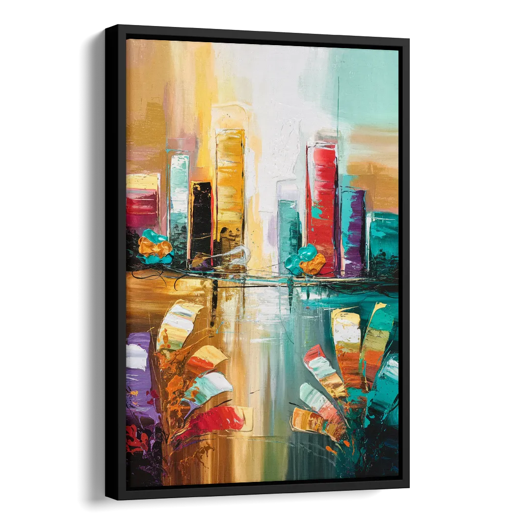 Grand Rapids Artistic City Vibes Side - Black Canvas Wall Art