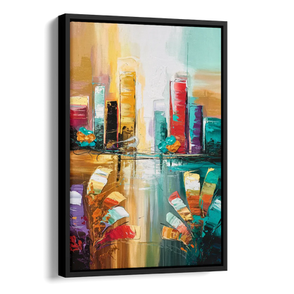 Grand Rapids Artistic City Vibes Side - Black Canvas Wall Art