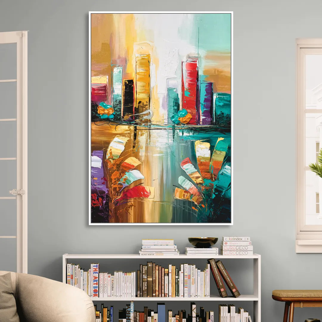 Grand Rapids Artistic City Vibes Sitting Room - White Canvas Wall Art
