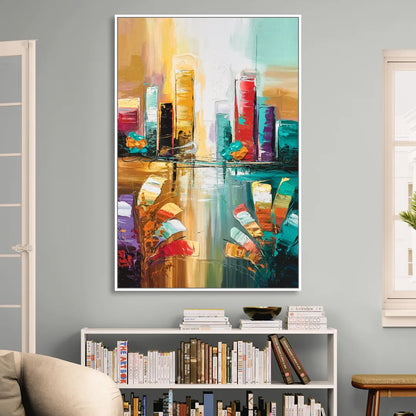 Grand Rapids Artistic City Vibes Sitting Room - White Canvas Wall Art