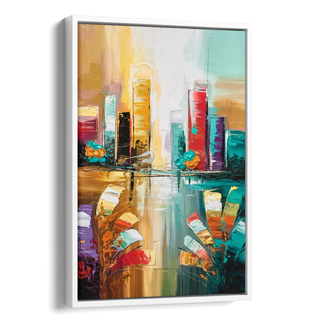 Grand Rapids Artistic City Vibes Side - White Canvas Wall Art